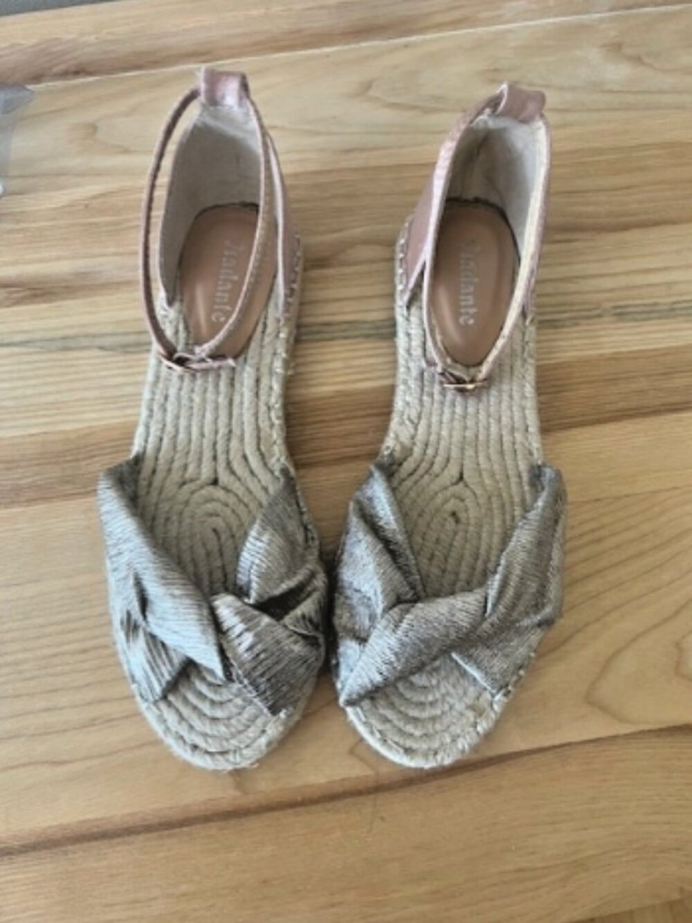 Viadante Espadrille Sandals Women’s 39 (US 8.5) – Light Rose Metallic
